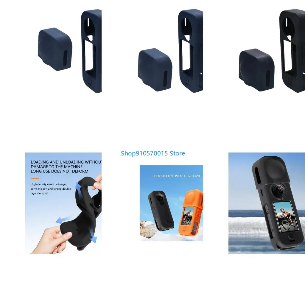B95C Seamlessly Silicone Case for 360 Air 360 Camera Lens Case Shock Absorption