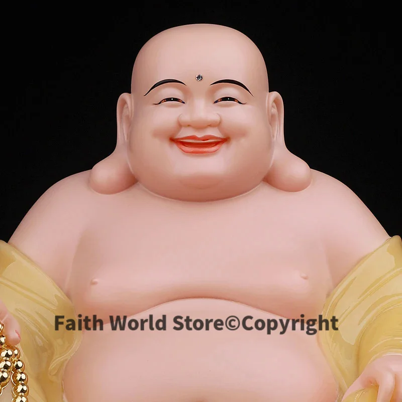 2024 HOME company High grade jade God of Wealth Maitreya CAI SHEN Buddha Gods statue Business career prosperous good luck large