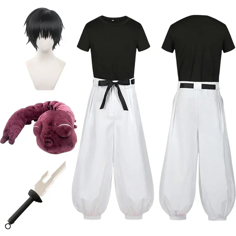 Disfraz de Cosplay de Jujutsu Kaisen (JJK) con Peluca, Camiseta y Pantalones de Fushiguro Toji y Satoru Gojo, Regalo de Halloween y Navidad