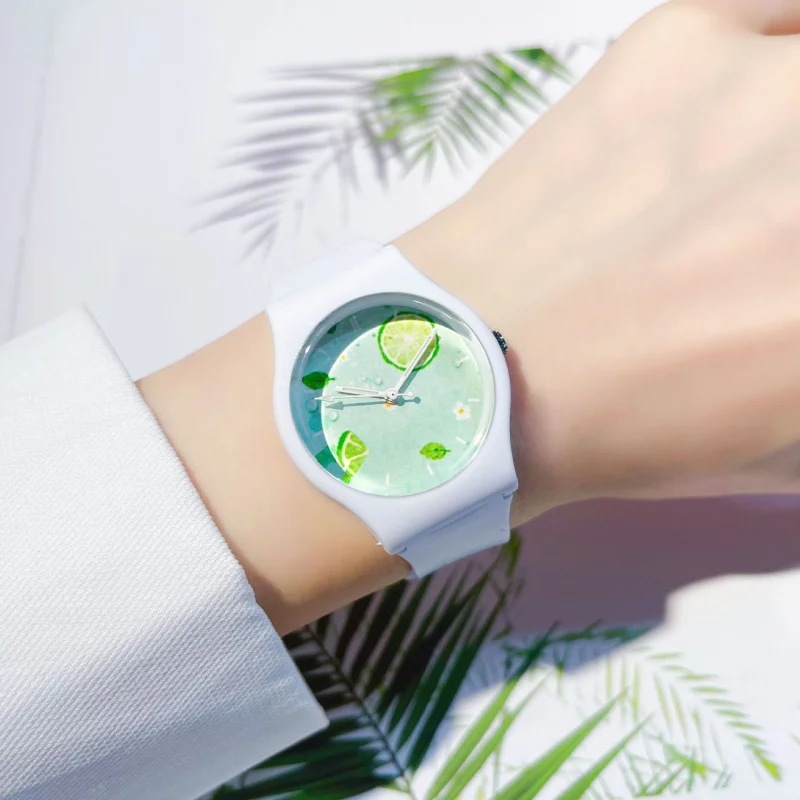 CIOFASummer New Cool Lemon Tape Children's Waterproof Drop-Resistant Watch Luminous Fashion Men and Women Student's Watch
