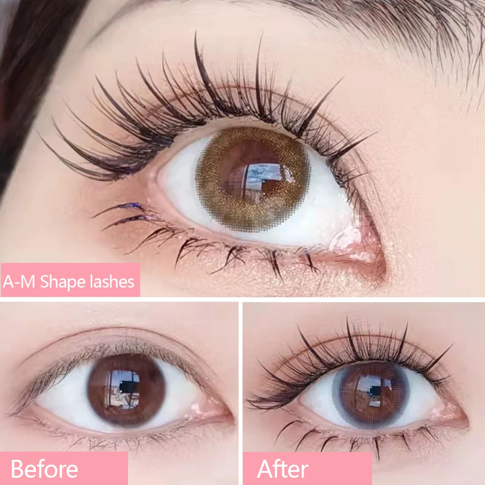 Anlinnet The Latest Korean Pop Fishtail Type Fashion Fish Tail  Eyelash Two Long Middle Short Plant Grafting False Eyelashes Who