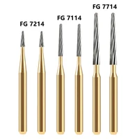 5 uds fresas de carburo de tungsteno Dental taladro para pieza de mano de alta velocidad FG7114/FG7214 /FG7714 herramienta de recorte y acabado