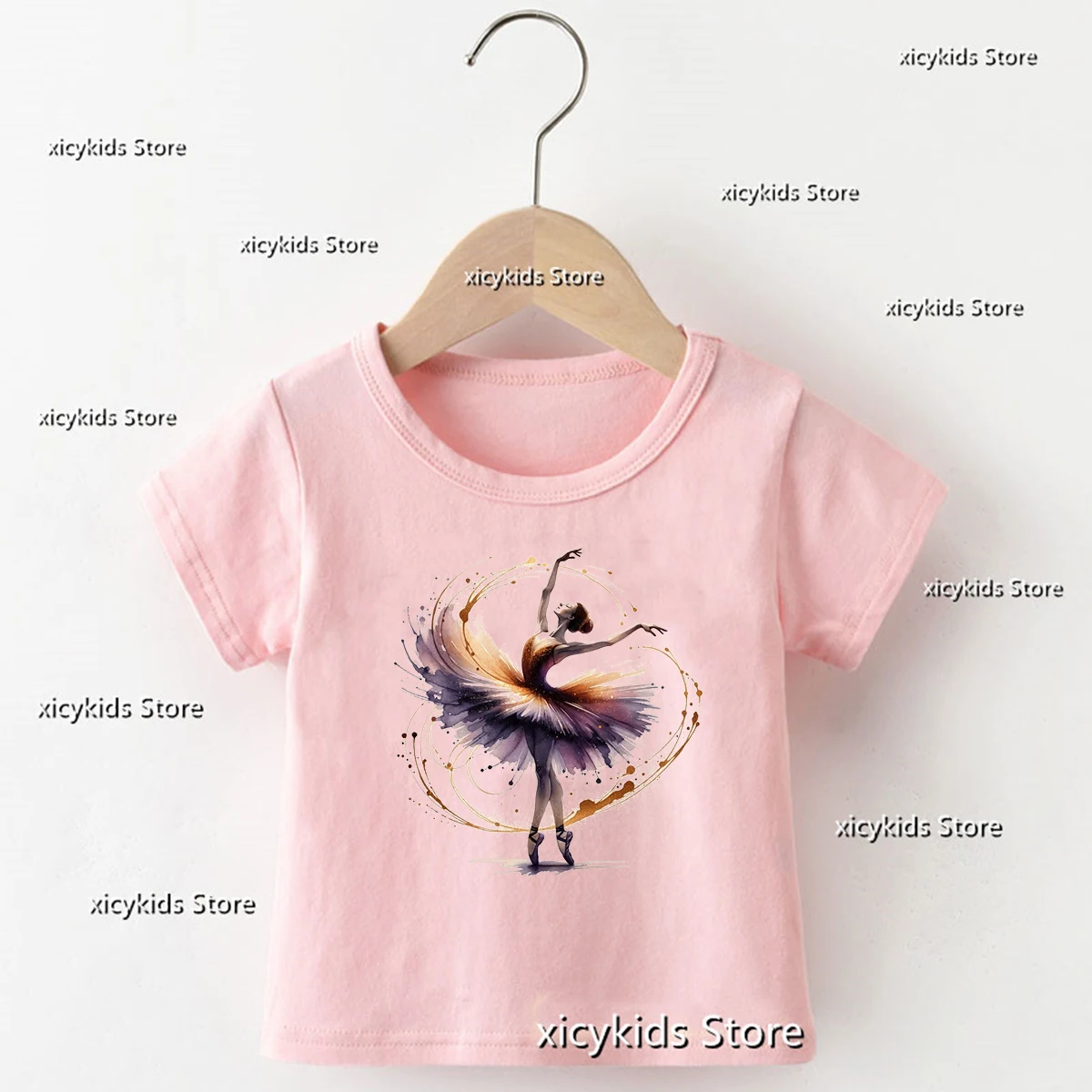 T-Shirt Girls Ballet Dancer Graphic Printed Kids Tshirt Fashion Girl Dance Clothing Custom Dance Team Clothing Tshirt Wholesale