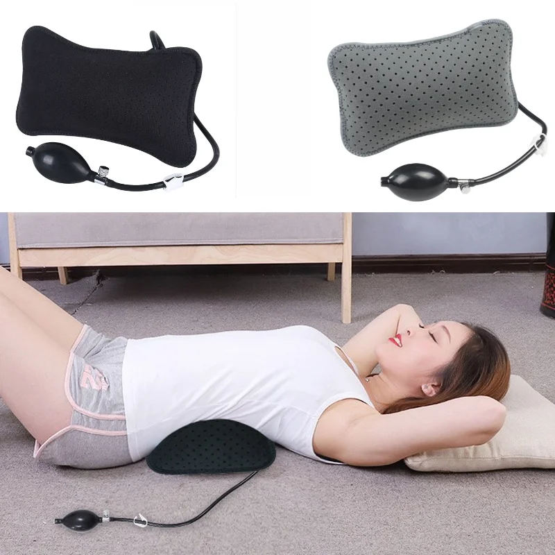 Inflatable Lumbar Support Cushion Portable Neck Shoulder Posture Correct Massage Pillows Orthopedic Design For Back Pain Relief