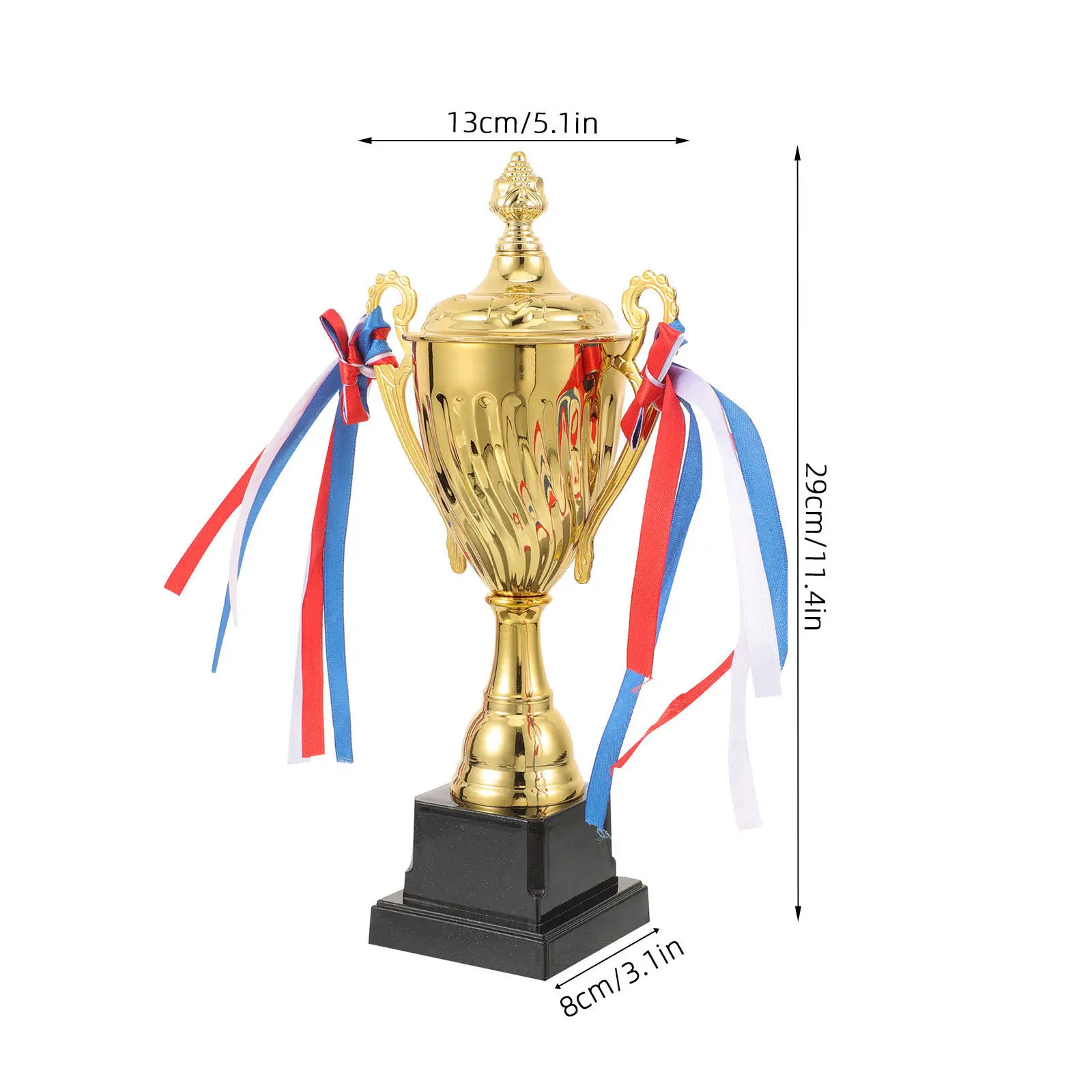 Metal Trophy Award with Black Base for School Sports Day Competition Events Winner Prize Recognition