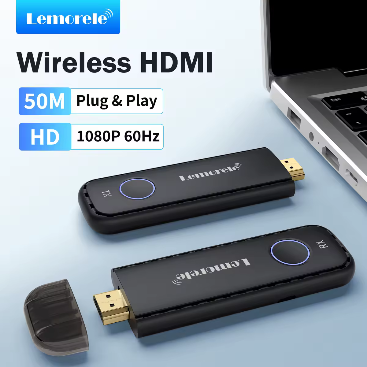 Lemorele sans fil HDMI Wifi émetteur récepteur 50M 1080P60Hz extension adaptateur d'affichage Dongle pour TV clé moniteur projecteur PC