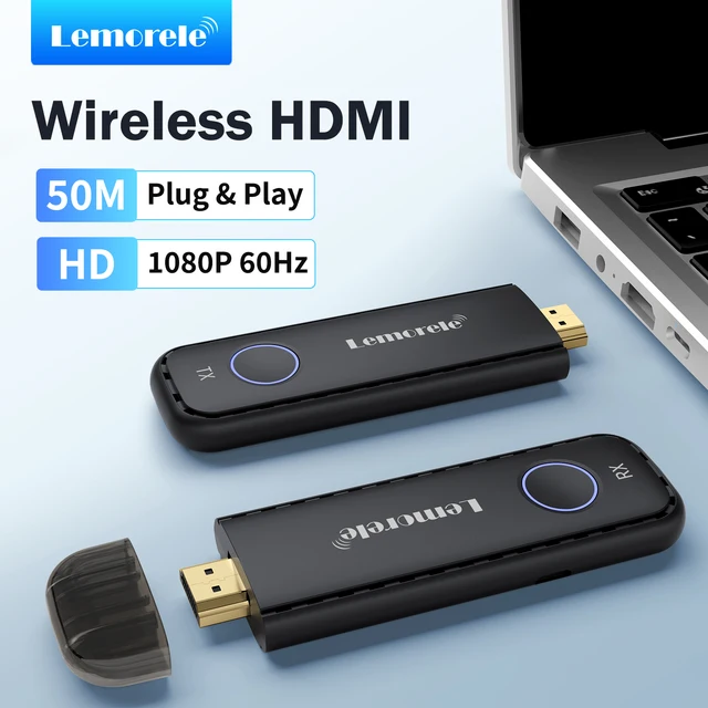 Lemorele bezprzewodowy nadajnik HDMI Wifi odbiornik 50M 1080P60Hz Extender Adapter wyświetlacza Dongle dla TV Stick Monitor projektor PC