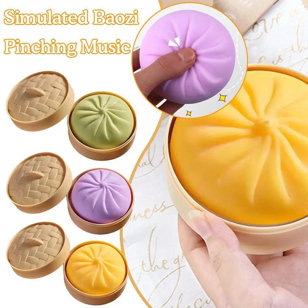 Simulation Steamed Stuffed Bun Slow Rising Relief Stress Antistress Kid Model Dumpling Toys Gift T2r7