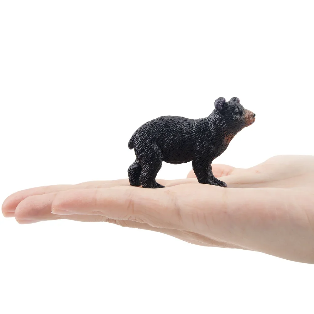 Toymany Simulation Black Bear Cub Wildlife Animal Animal Model Toy Mini Figures Dolls Action Figurines Toys Children Gift