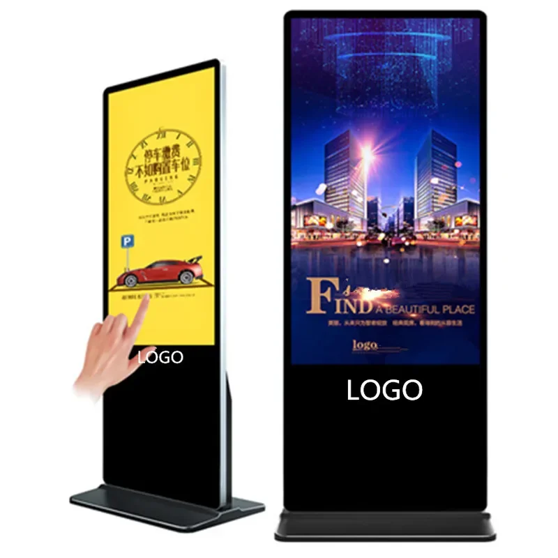 Kiosk stojący na podłodze 32 43 55 65 cali pionowy ekran dotykowy PC wbudowany Digital Signage interaktywny totem LCD odtwarzacz reklamowy