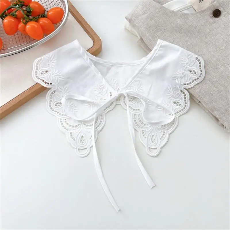 Q5WE Ajuste o colar decorativo ajustável Padrões renda decorativos Padrões renda poliéster macio desgaste casual formal