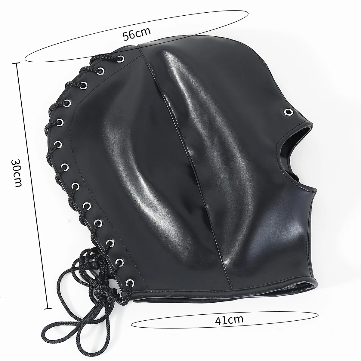 PU Leather Fetish Open Mouth Head Hood Sexy Cosplay Face Mask for Women Men Party Role Games Hallow Performance Exotic Costumes