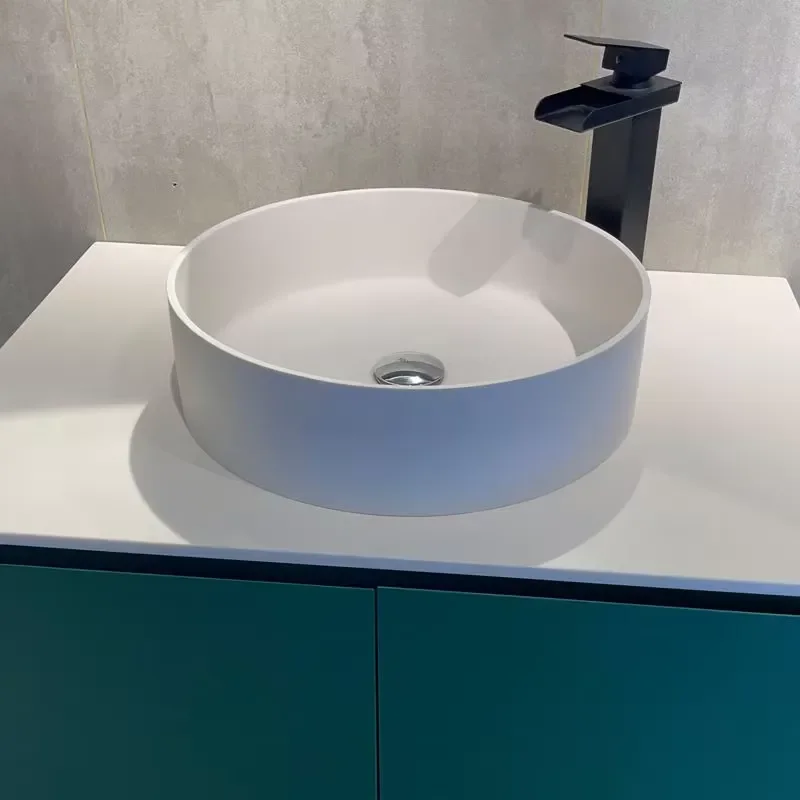 Modern Round Small Bathroom Wash Basin Polished Countertop Sink with Hotel Drain Ceramic Vanity Bowl for Home Decor Polished