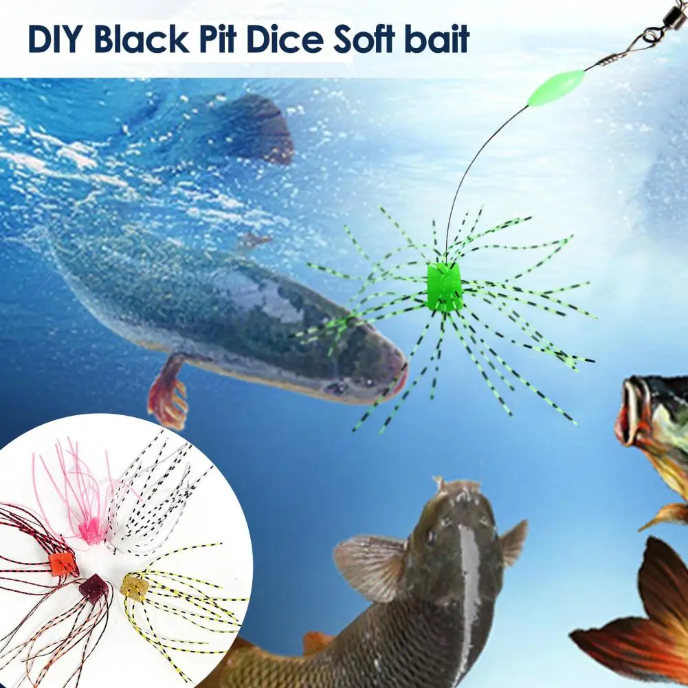 Soft Bait Dice Shape Whisker Design Slow Sinking Flexible Increased Fish Rate Bite Resistant Trout Yellowfish Bass Fishing Lure