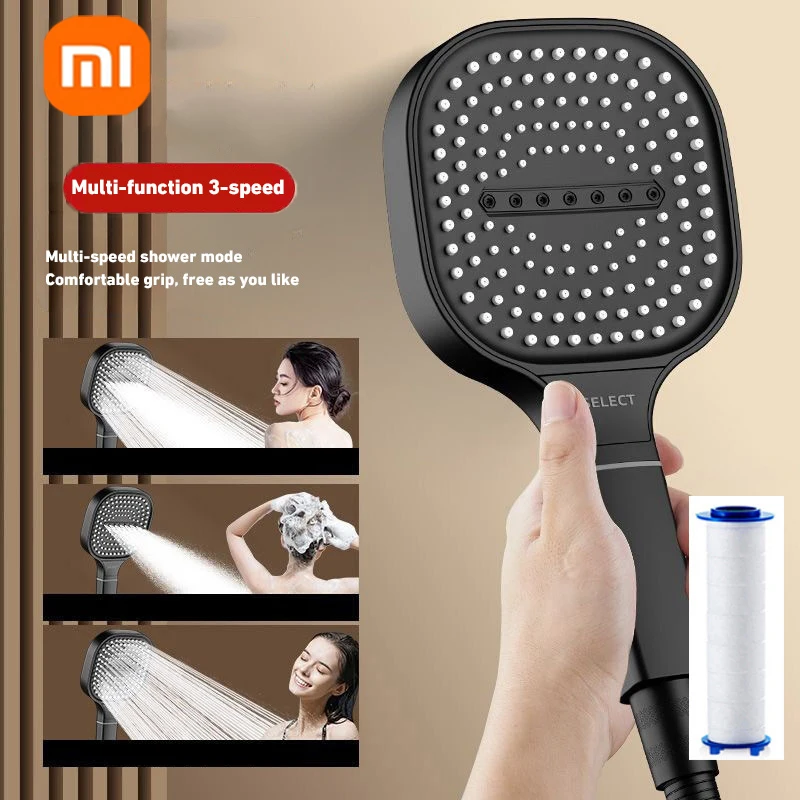 Xiaomi High Pressure Shower Head 13cm Large Panel 3Modes Massage Shower Head With Filter Element Bathroom Accessories Shower Set