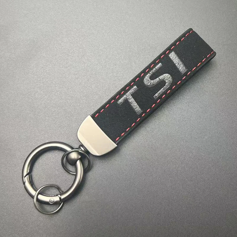 2024 Suede Leather Men Luxury Women Car Keychain For Tiguan Toureg MK4 MK6 MK7 TSI Keychain Accessories