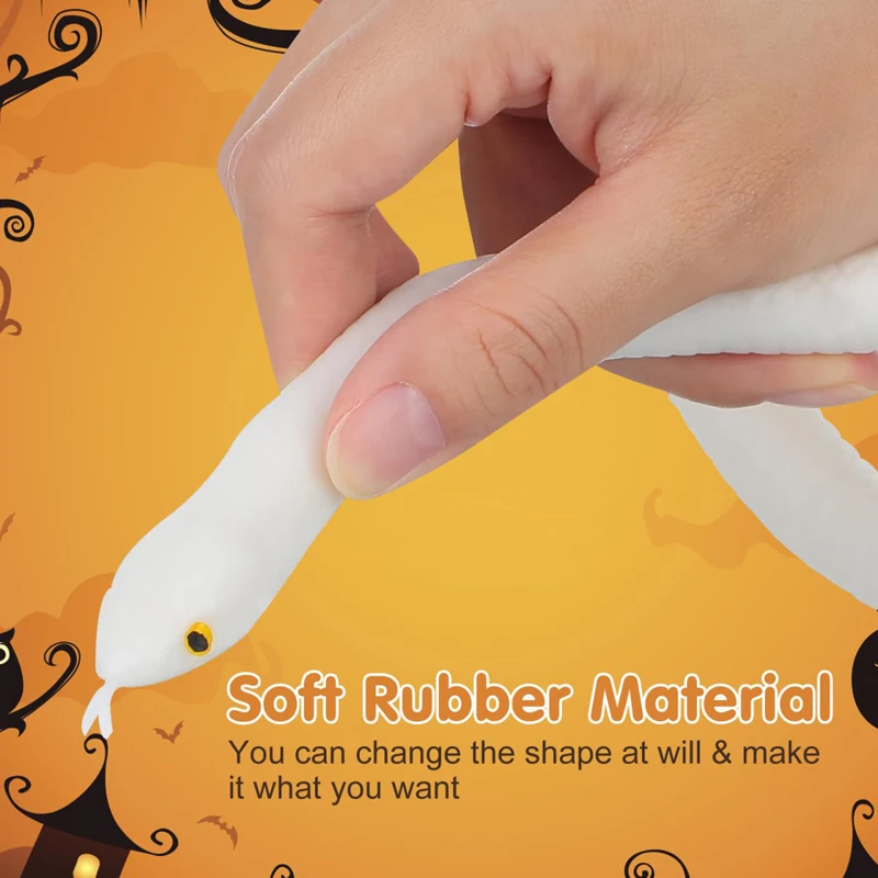 

White rubber snake realistic fake snake educational snake Halloween prank props Halloween party decoration
