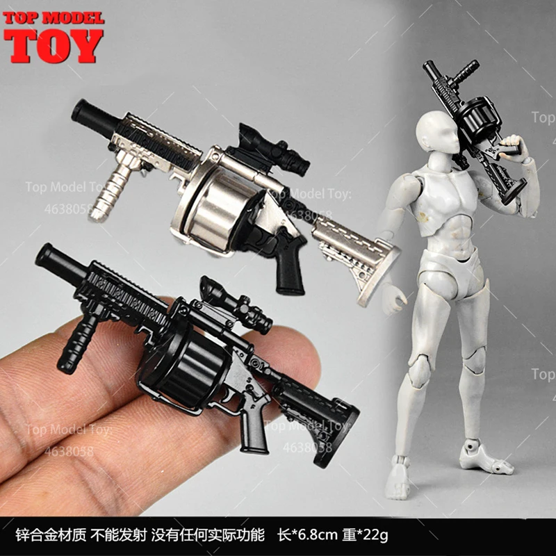 1/12 kleine Mini Granate Launcher 6,8 cm Waffe Modell Zubehör Zink-legierung Fit 6'' Männlich Weiblich Soldat Action Figur Puppen Spielzeug