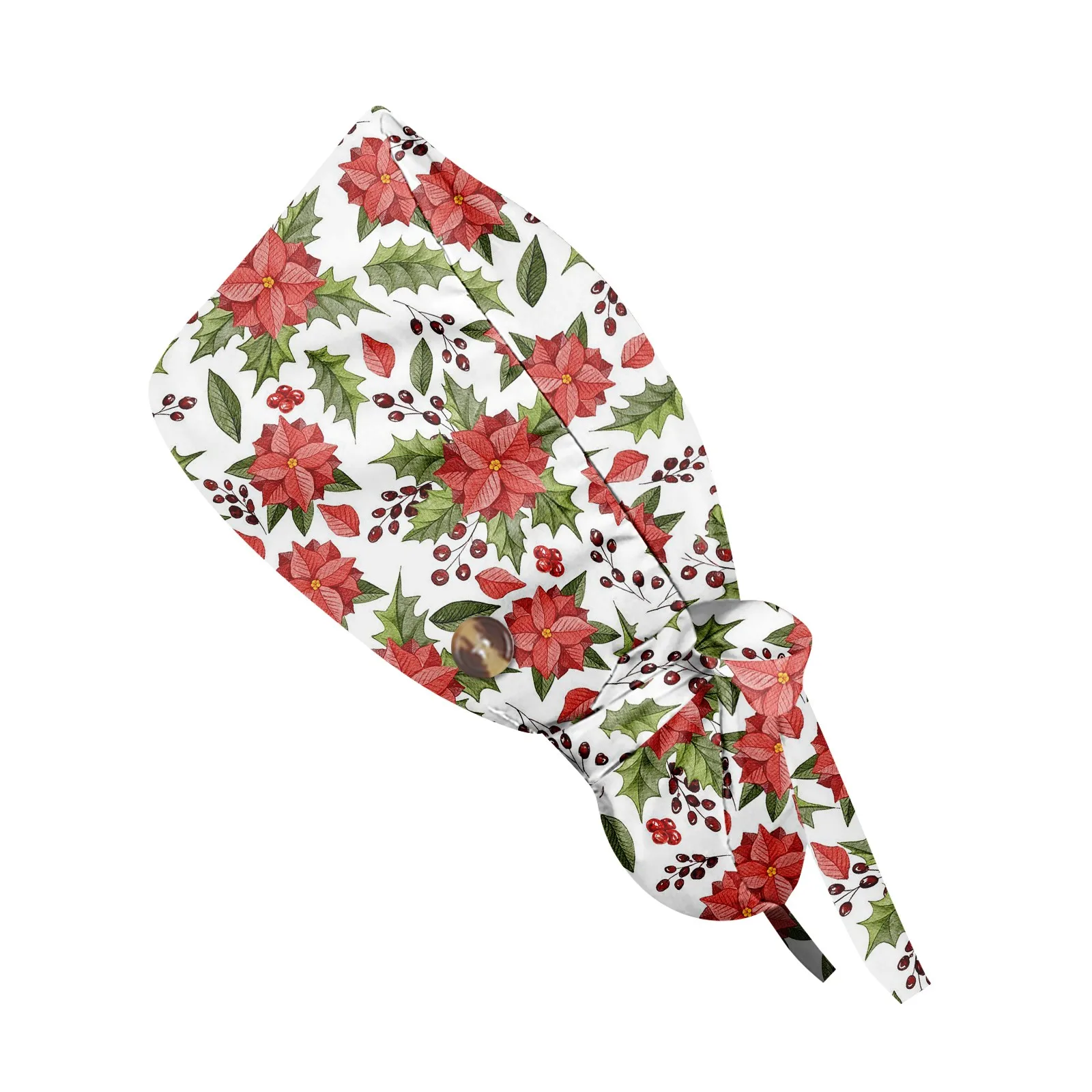 Długie włosy Kapelusz roboczy Moda Świąteczny nadruk Regulowana czapka robocza Salon kosmetyczny Czapka do karmienia Kobiecy kapelusz chirurgiczny Czapki do szorowania Acces