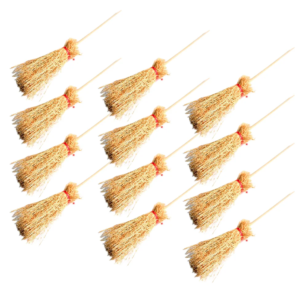 

12 Pcs Mini Broom Stands Realistic Design House naments 1 12 Ratio Furniture Model Halloween Decoration Kids Adults Gift