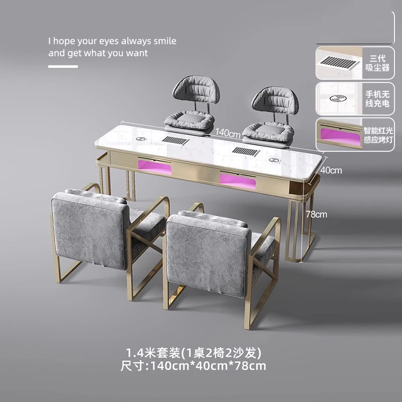 Nail Table Manicure And Desk Set Marble Professional Design Nail Table Manicure Aesthetic Nail Aspirator Nageltisch Furniture