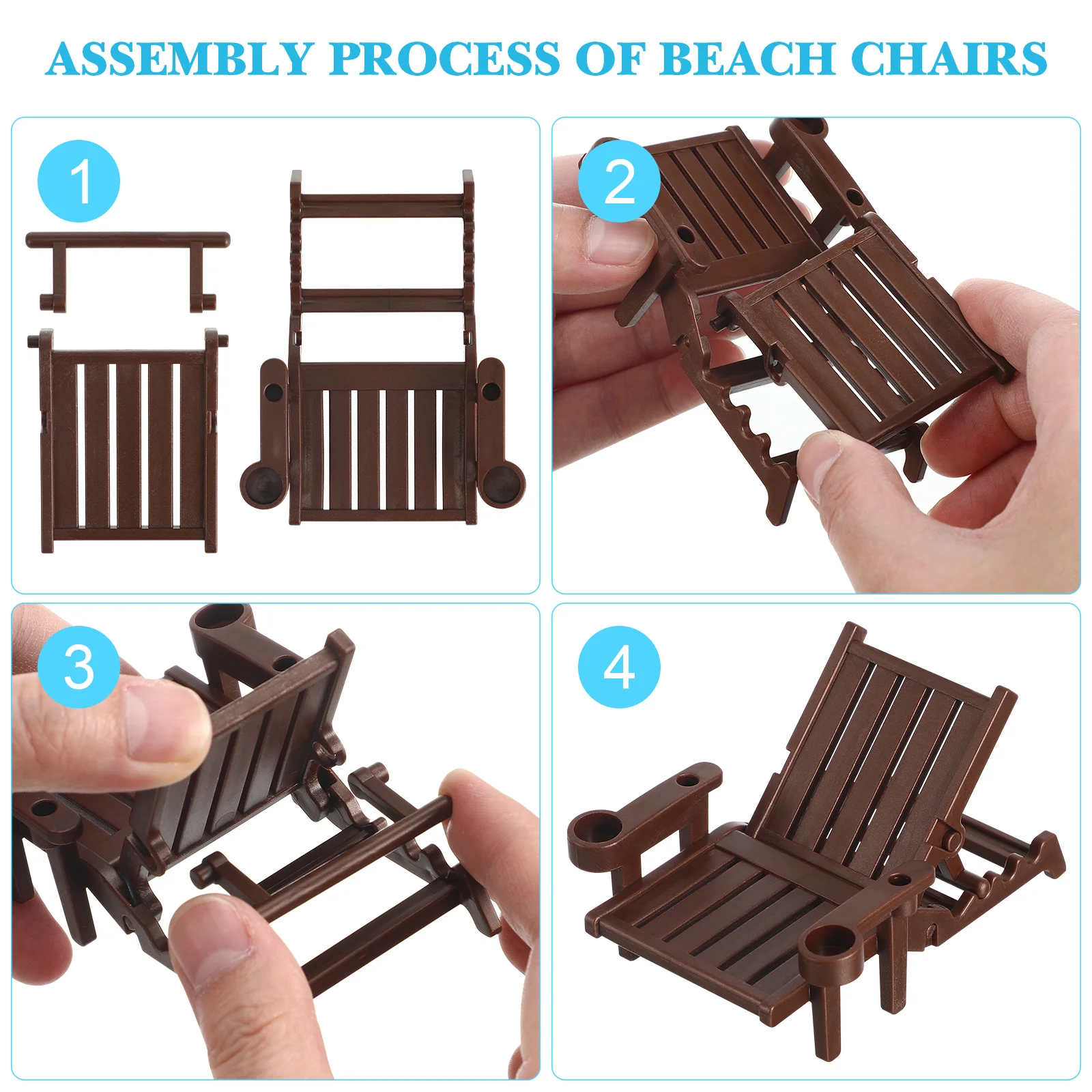 Model House Beach Chair Child Outdoor Toys Accessories and Furniture Plastic Miniature Swimming Pool