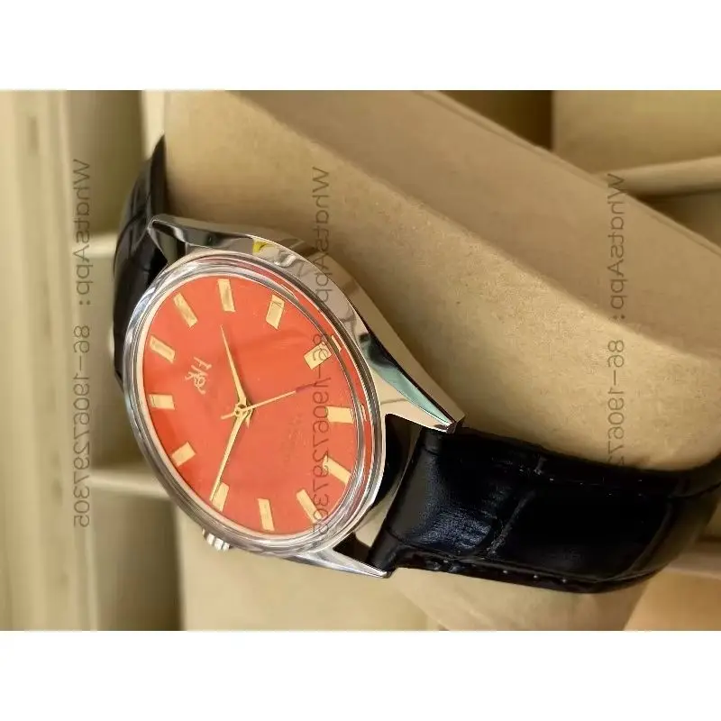 47414  Color plate watch manual winding 7120 pure mechanical movement red all-steel business second-hand fineness beauty