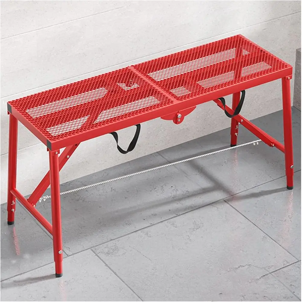 Adjustable Scaffolding Work Platform, Heavy-Duty Step Ladder, Portable Folding Workbench, Car Wash Stool with Drying Bench