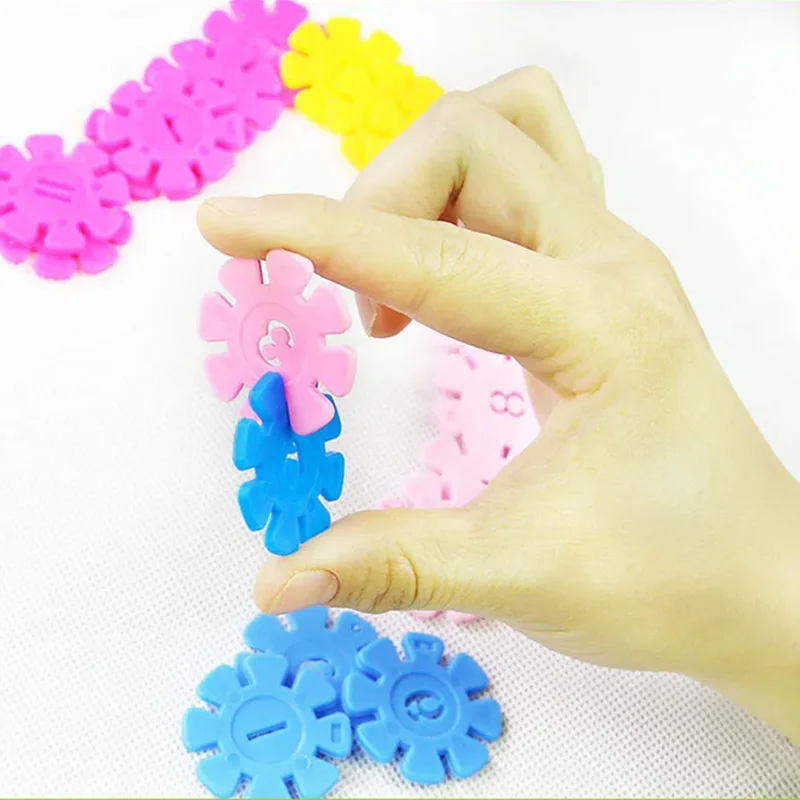 Blocs de Construction flocon de neige, jouets pour enfants, bricolage, jeu de maternelle, assemblage, jouet éducatif pour enfants, cadeau TMZ, 60 à 200 pièces