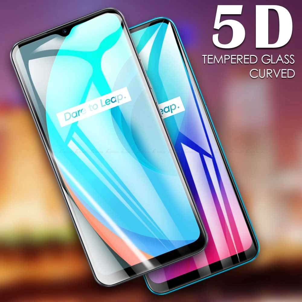 5D Curved Tough Film Full Cover Tempered Glass Screen Protector For Realme C30 C35 C31 C25 C25s C21 C21Y C20 C20A C17 C15 C12