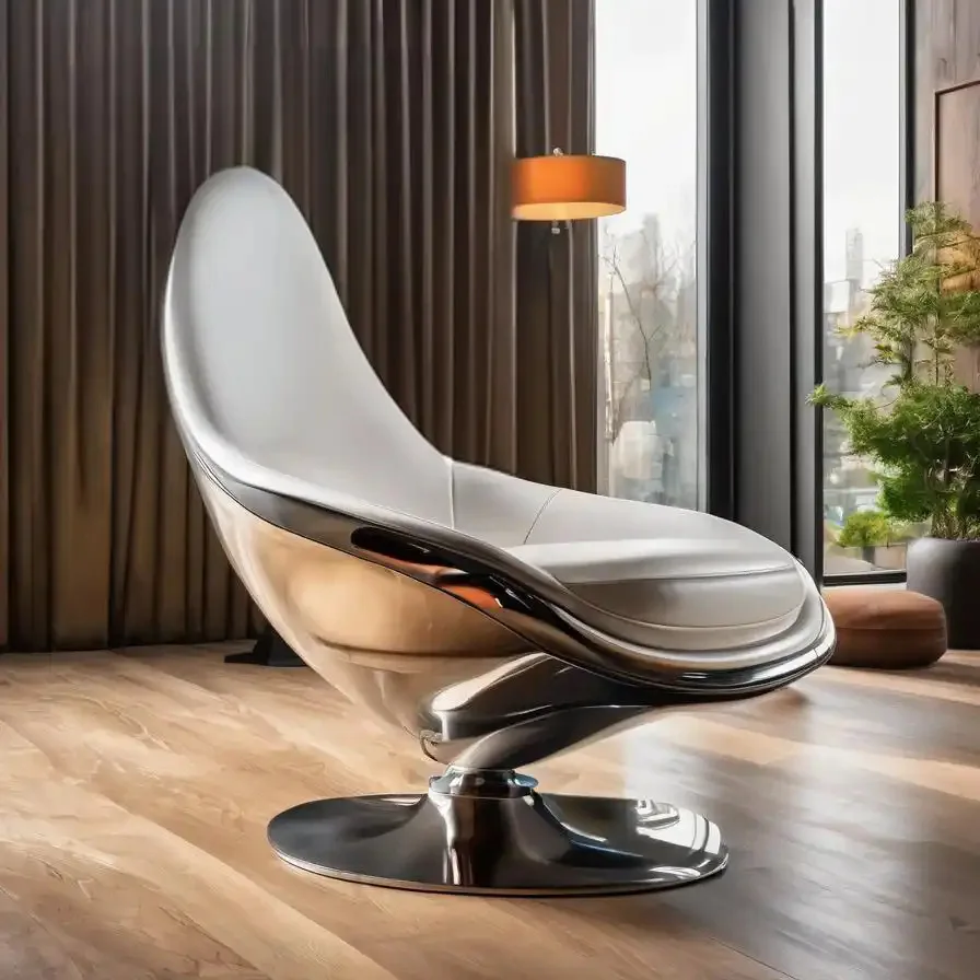 Special-shaped fiberglass geometric armrest leisure chair