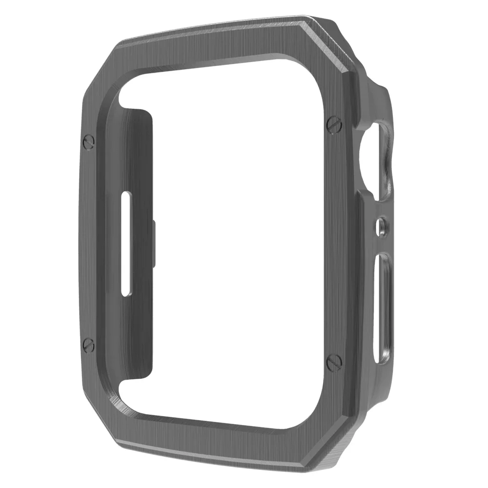 Hard PC Bumper for Apple Watch 45mm 41mm 40mm 44mm Plating Brushed Drop-proof Protective Cover for iWatch series 9 8 7 6 5 se 4