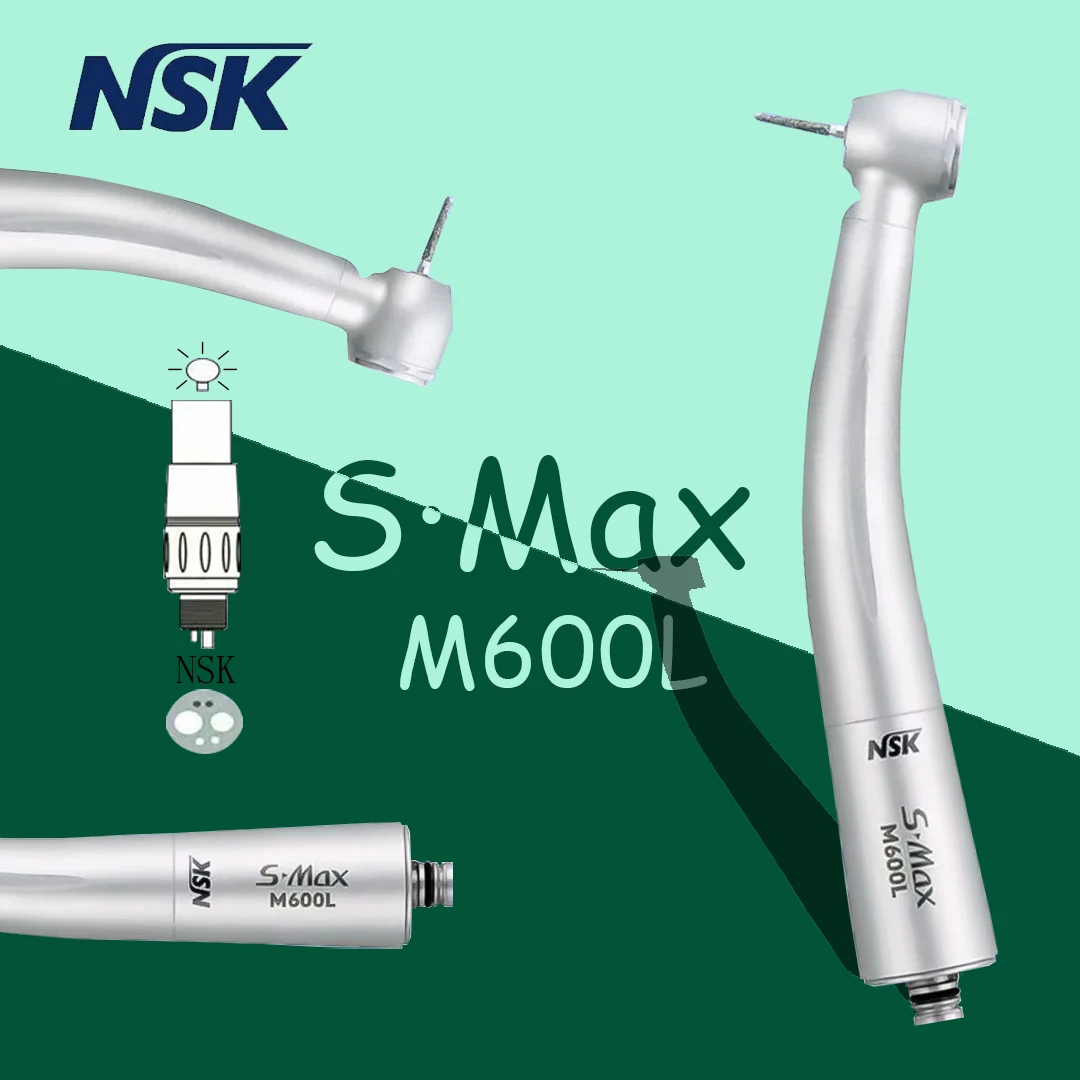 NSK S.MAX M600L Dental High Speed Handpiece Dental Air Turbine Hand piece Rotor Tip N-Couplings Type Stainless Steel Body