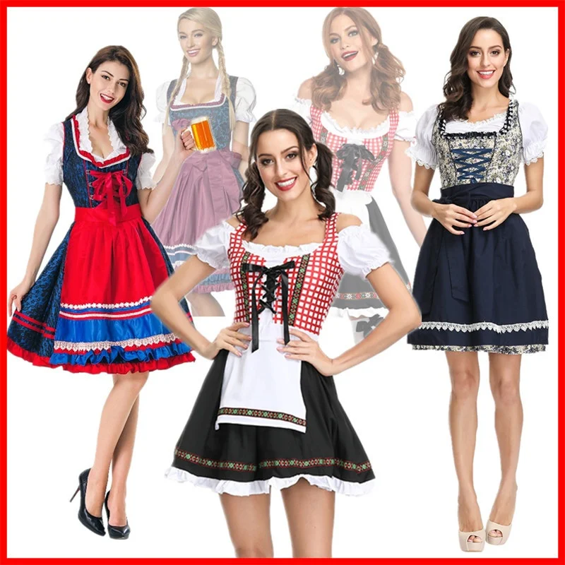 

2025 New Bavarian Beer Festival Cosplay Long Skirt Costume for Women Bar loween Par Traditional Chinese Ethnic Wear