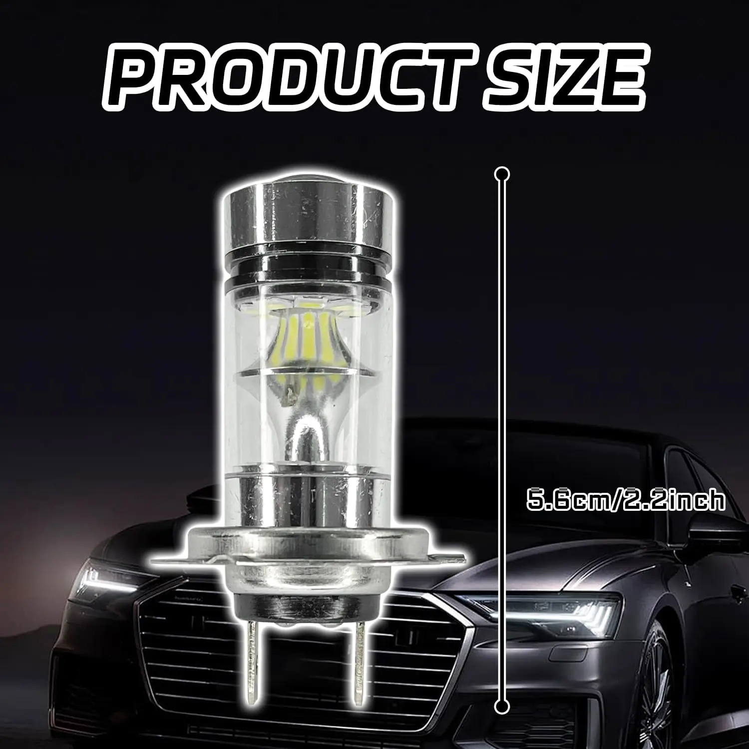 2 uds bombilla H7 bombillas de faros bombilla de luz antiniebla, bombillas de faros H7 bombilla de faro de haz bajo 12V 100W luces de circulación diurna delanteras