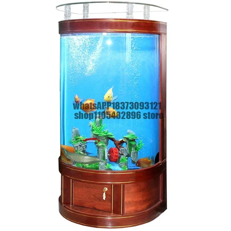 European semi-circular living room household aquarium medium-sized creative wall goldfish tank