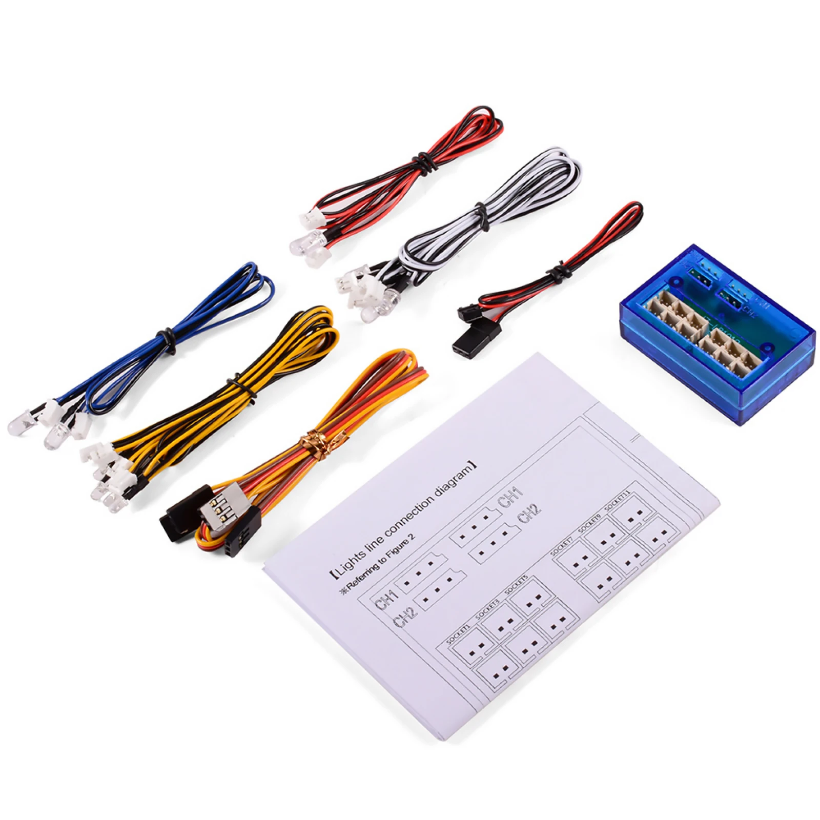 

1/10 1/8 RC Car 12 LED Simulation Flash Light For HSP Traxxas TAMIYA Axial SCX10 1/10 1/8 RC Car Controllable LED Light Group