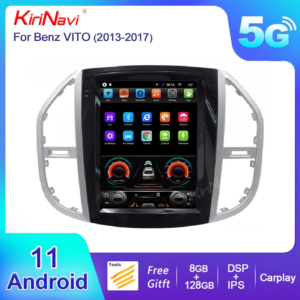 

KiriNavi Tesla Style Vertical Screen Android 13 Car Radio For Mercedes Benz VITO Auto DVD Player GPS Navigation Stereo 4G DSP