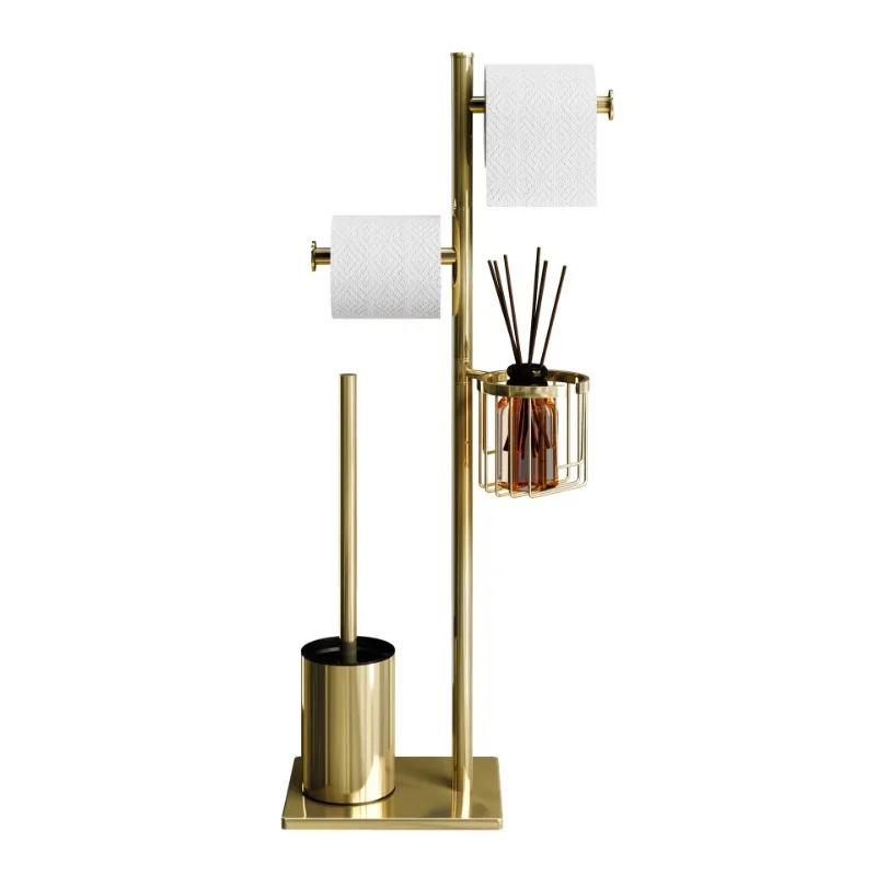 

Toilet brush household toilet floor tissue holder bathroom moisture-proof toilet paper roll paper vertical integrated storage