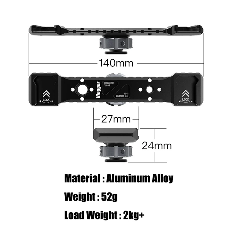 1 шт. двойной кронштейн для крепления горячего башмака адаптер для пластины черный штатив 1/4 Холодный башмак для цифровой зеркальной камеры брелок для держателя монитора