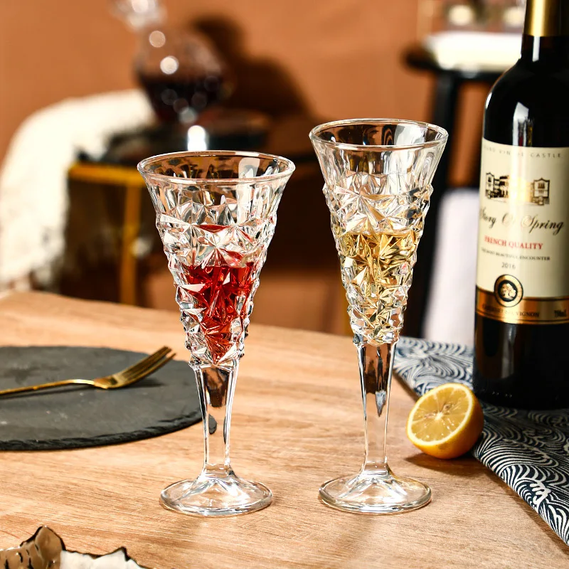 Crystal Glass Red Wine Glass Champagne Glass Light Luxury Lead-free Glass Wine Cup Home Wedding Party Bar Ware Kitchen Dining