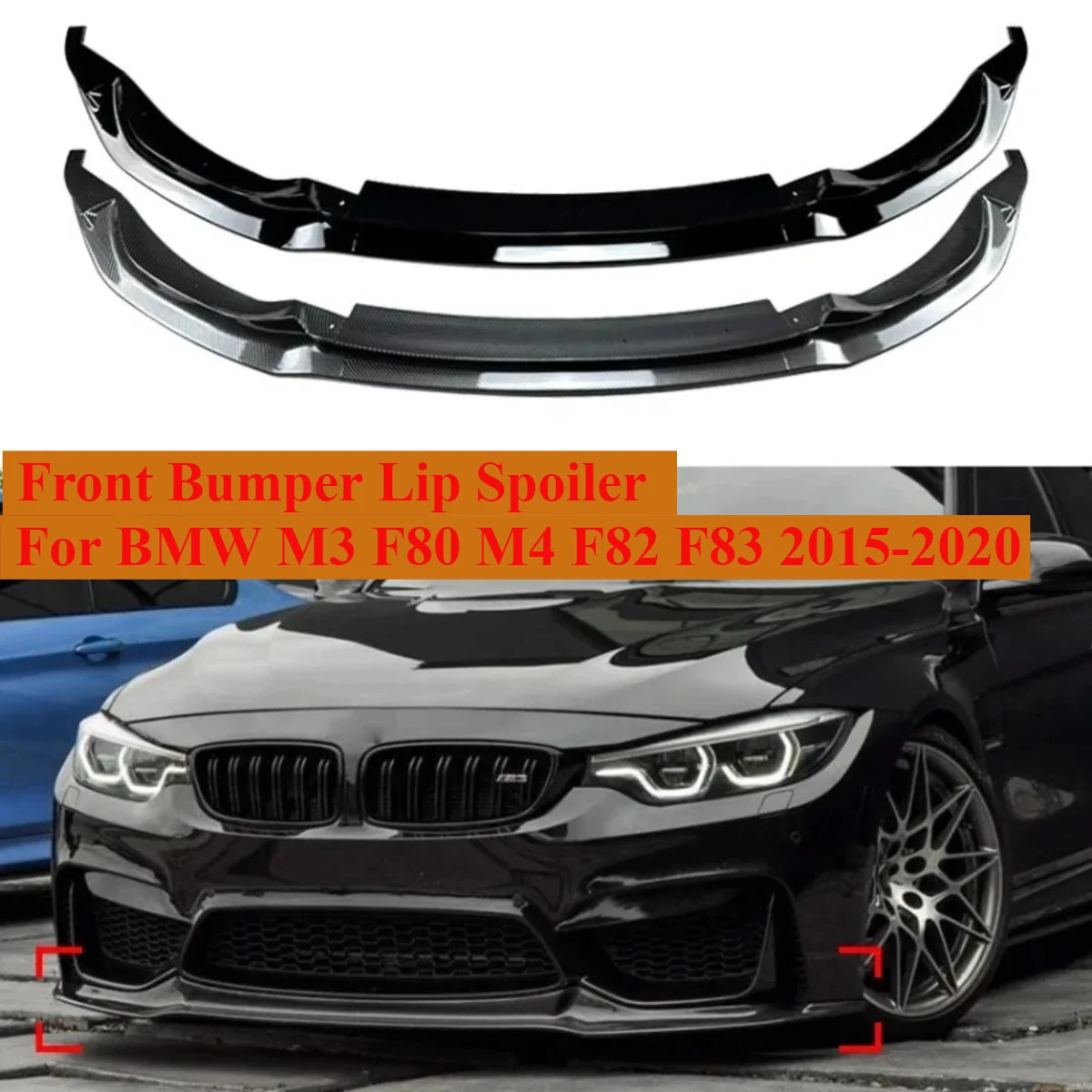 

Спойлер-диффузор переднего бампера в стиле CS для BMW F80 M3 F82 F83 M4 2015-2020