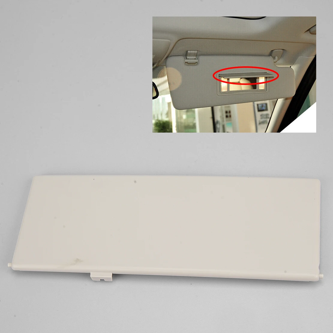 LR063682 Beige Car Sunvisor Vanity Mirror Cover Fit for Land Rover Range Rover Sport Evoque Discovery 4 Plastic