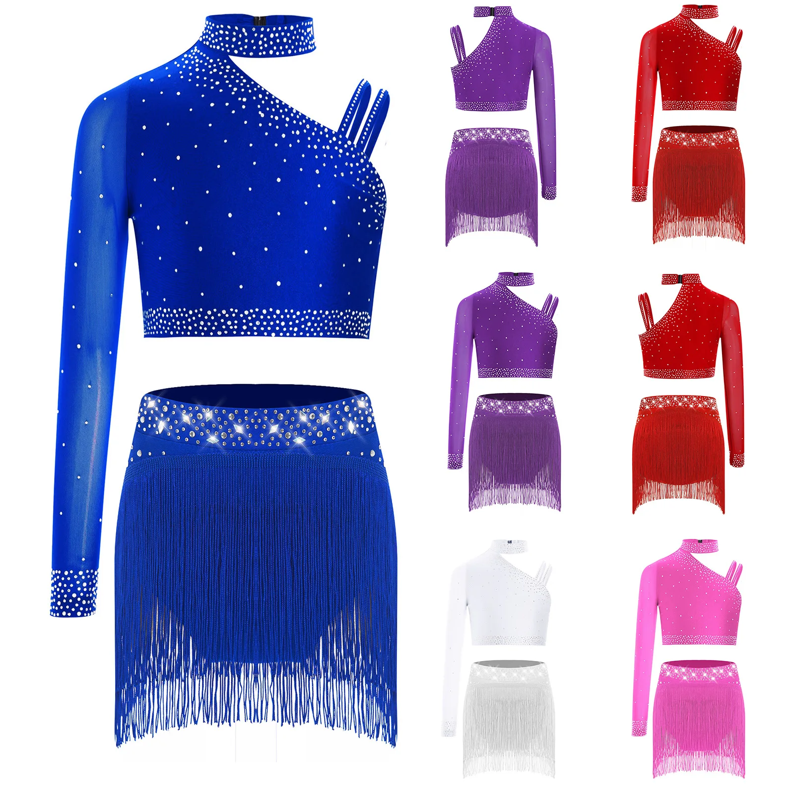 Set da balletto per bambina, spettacolo di danza, costume da ballerina, abiti sportivi, abbigliamento da danza moderna e contemporanea, taglio a spalla irregolare