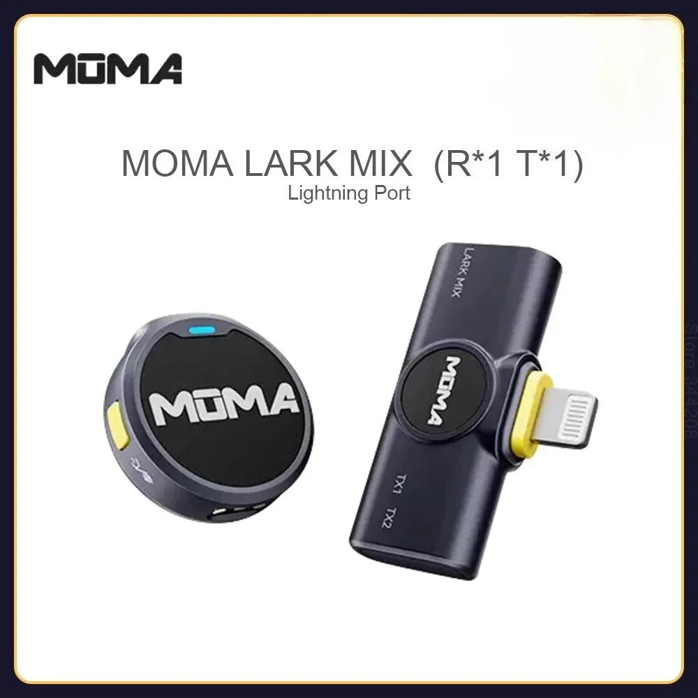 MOMA Microphone Lark MIX Button Collar Clip Magnetic Wireless Dual