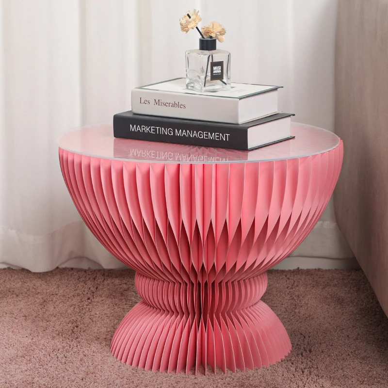 

Экологичный складной кофейный столик из сотовой бумаги в форме цветка, мебель из бумаги на заказ, индивидуальный размер