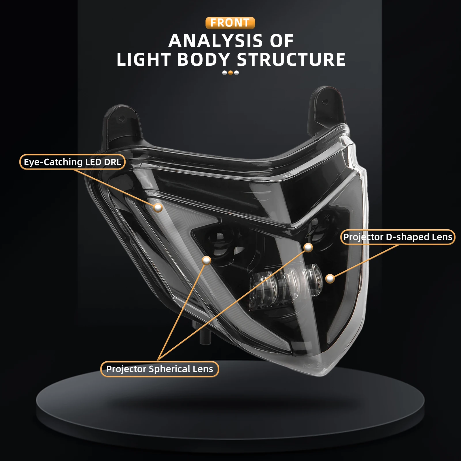 LED Headlights Assembly for Ducati Hypermotard 821 939 SP Hyperstrada LED Headlamp with High Low Beam & DRL & Turn Signal Light