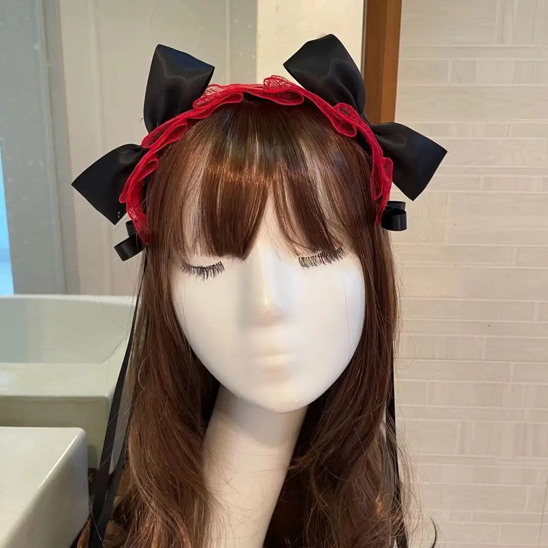 Phụ Nữ Retro Tai Mèo Đầu Lolita Anime Tóc Vòng Đảng Mũ Trụ Kawaii Phụ Kiện Dropshipping