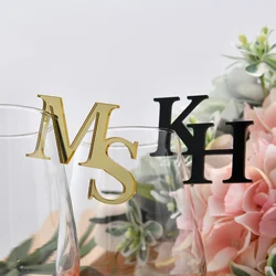 20/50/100pcs Personalized Cut Wedding Drink Tags Glass Topper Drink Stirrers Bar Sign Glass Marker Acrylic Wine Charms