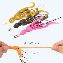 1PC 13# Soft Silicone Squid Skirt Lure Slow Jigging Assist Hook Luminous Trolling Bait Saltwater Sea pesca Fishing Accessories